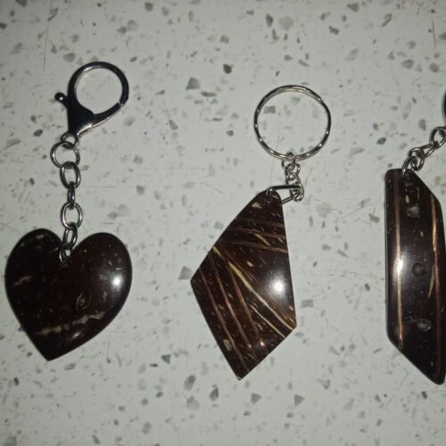 Coconut Shell Key Tag