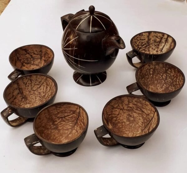 Coconut Shell Tea Pot Set